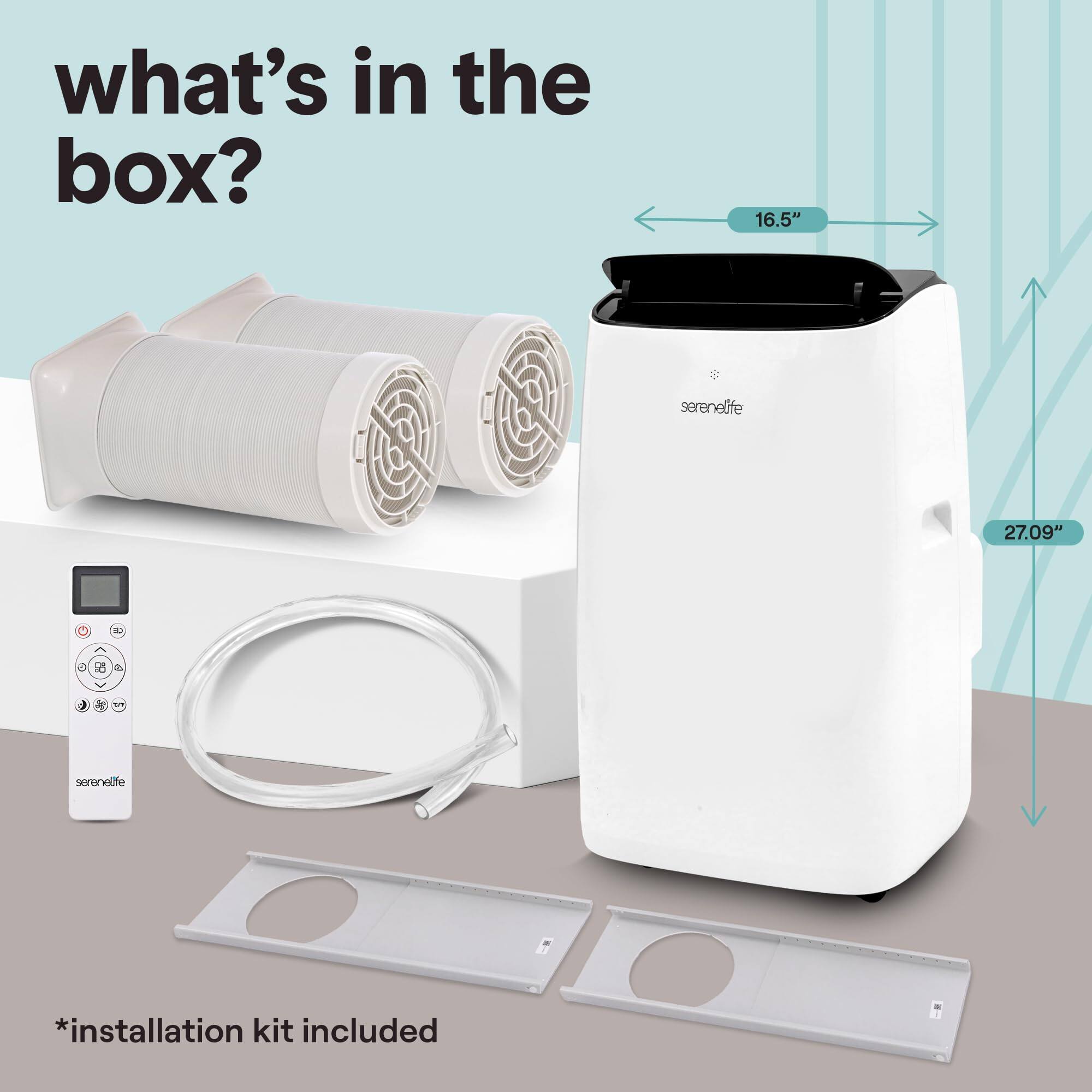 what's in the box?  
16.5"  
serenelife  
27.09"  
58 d  
serenelife  
*installation kit included