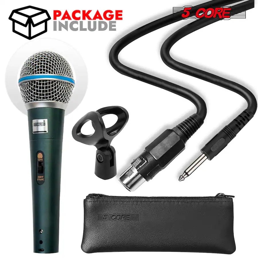 Core Microphone 5 CORE Microphone Dynamic Karaoke XLR Mic Cardioid Unidirectional ...