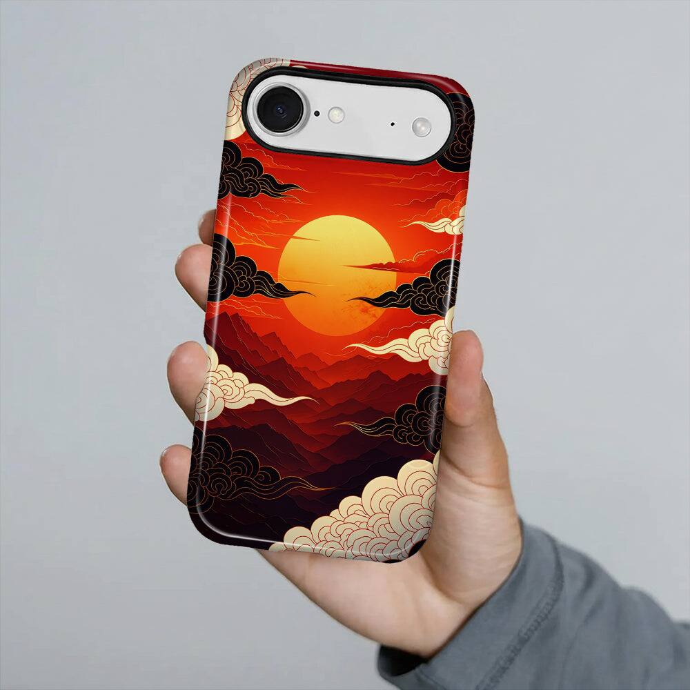 Alt View 3. BUBM - Smartphone Case for iPhone - 2-Layer Durable Smartphone Protection Case - Crimson Horizon - Crimson Horizon for iPhone Air.