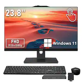 MSI - Modern 23.8" Touch All-in-One Desktop,Intel Core 7-150U,64GB DDR5,2TB SSD+2TB HDD+1TB Docking Station,Win 11 - Black