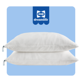 Sealy - Dreamlife™ Shredded Foam Pillow - Twin Pack, Standard - White/Blue
