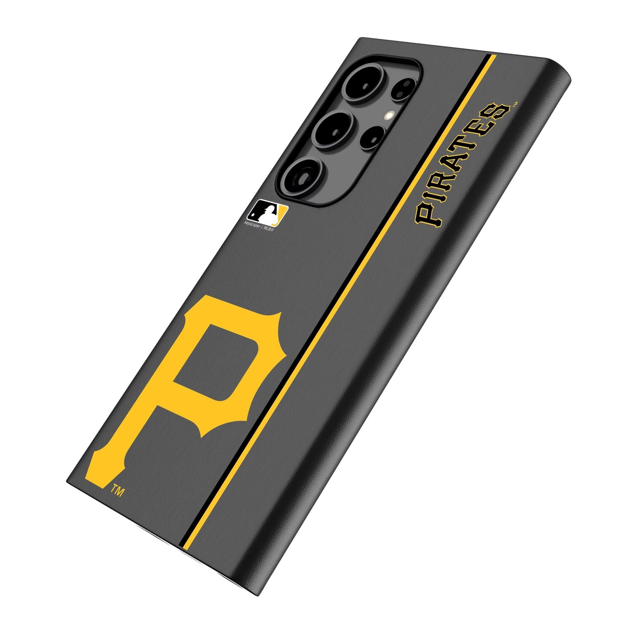 Alt View 1. Keyscaper - Pittsburgh Pirates Galaxy Magnetic Bump Case - S25 Ultra - Black.