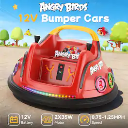 ANPABO - 12V Licensed Angry Birds Electric Bumper Car for Kids, Remote Control, Ride on Toys for Aged 1.5-6