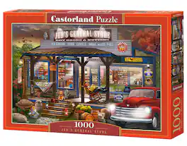 Castorland - 1000 Piece Jigsaw Puzzles, Jeb's General Store, Porch scene puzzle, painting puzzles, Adult ,C-104505-2 - Red