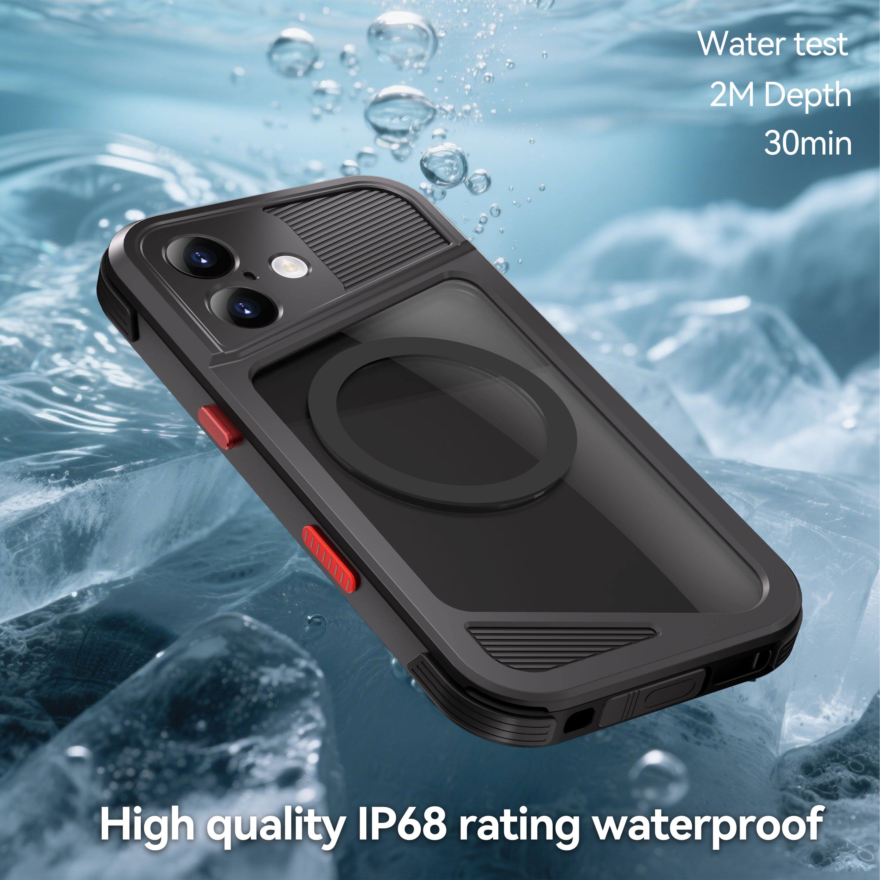 Water test  
2M Depth  
30min  

High quality IP68 rating waterproof