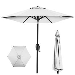 Best Choice Products - 7.5ft Heavy-Duty Outdoor Market Patio Umbrella w/ Push Button Tilt, Easy Crank - White