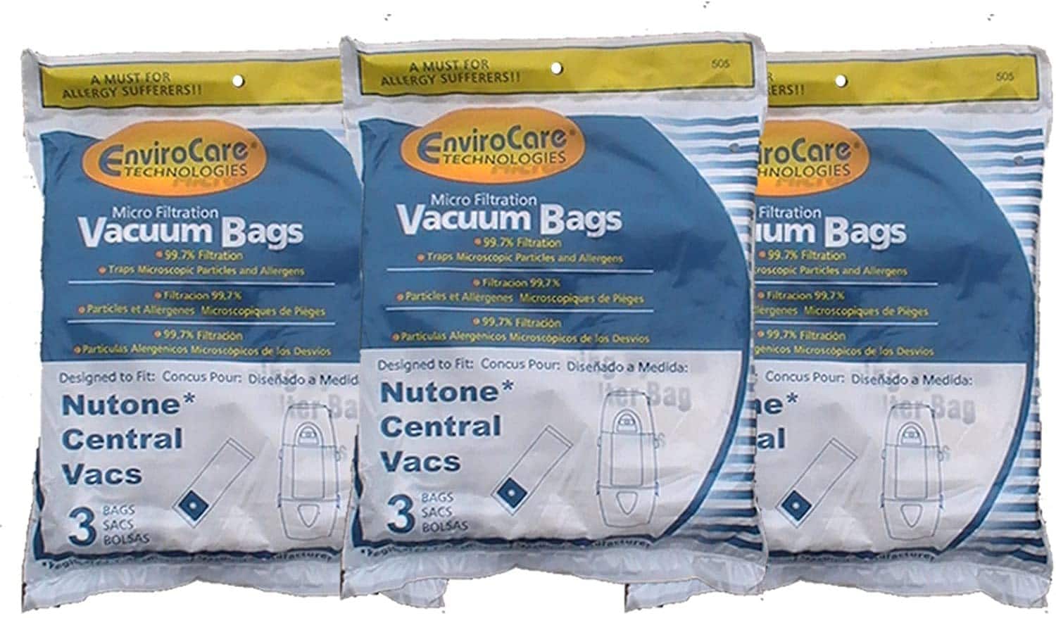 EnviroCare - 9 Pack Central Vacuum Cleaner bags For Broan Cyclovac Dynavac Easyflo Eureka Filteraire Frigidaire