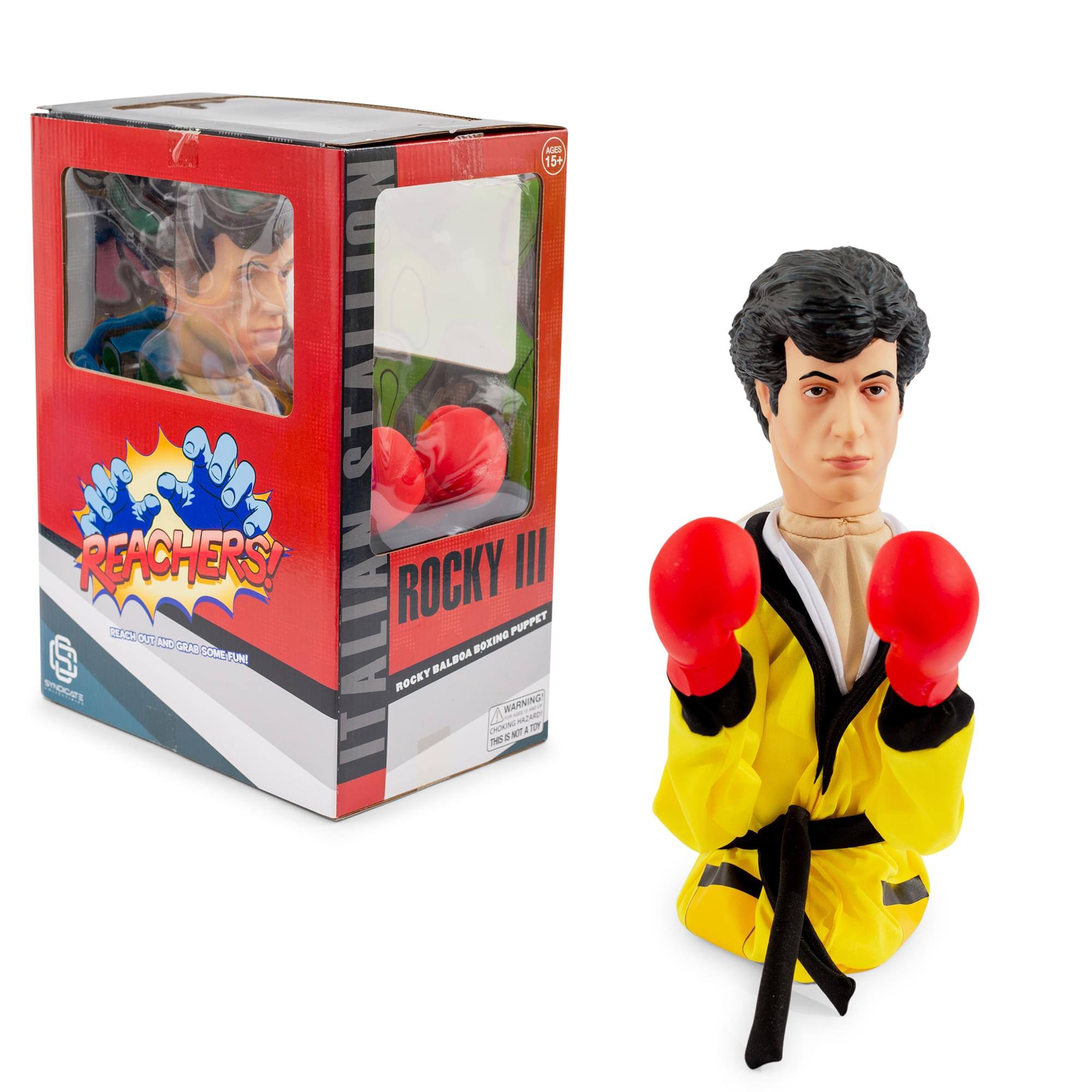 K 15+ REACHERS! ROCKY III GAC PUPPET O M BOXING GRAB SONIL a3 BALBOA POGUT ROCKY R WARNING M Jako . OY a - -