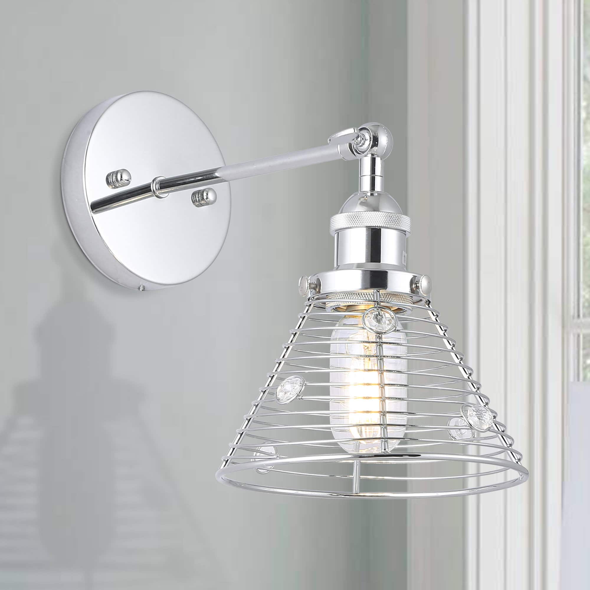 Photos - Chandelier / Lamp Parrot Uncle - 11" Modern Crystal Open Shade Wall Light - Chrome W2207110V 