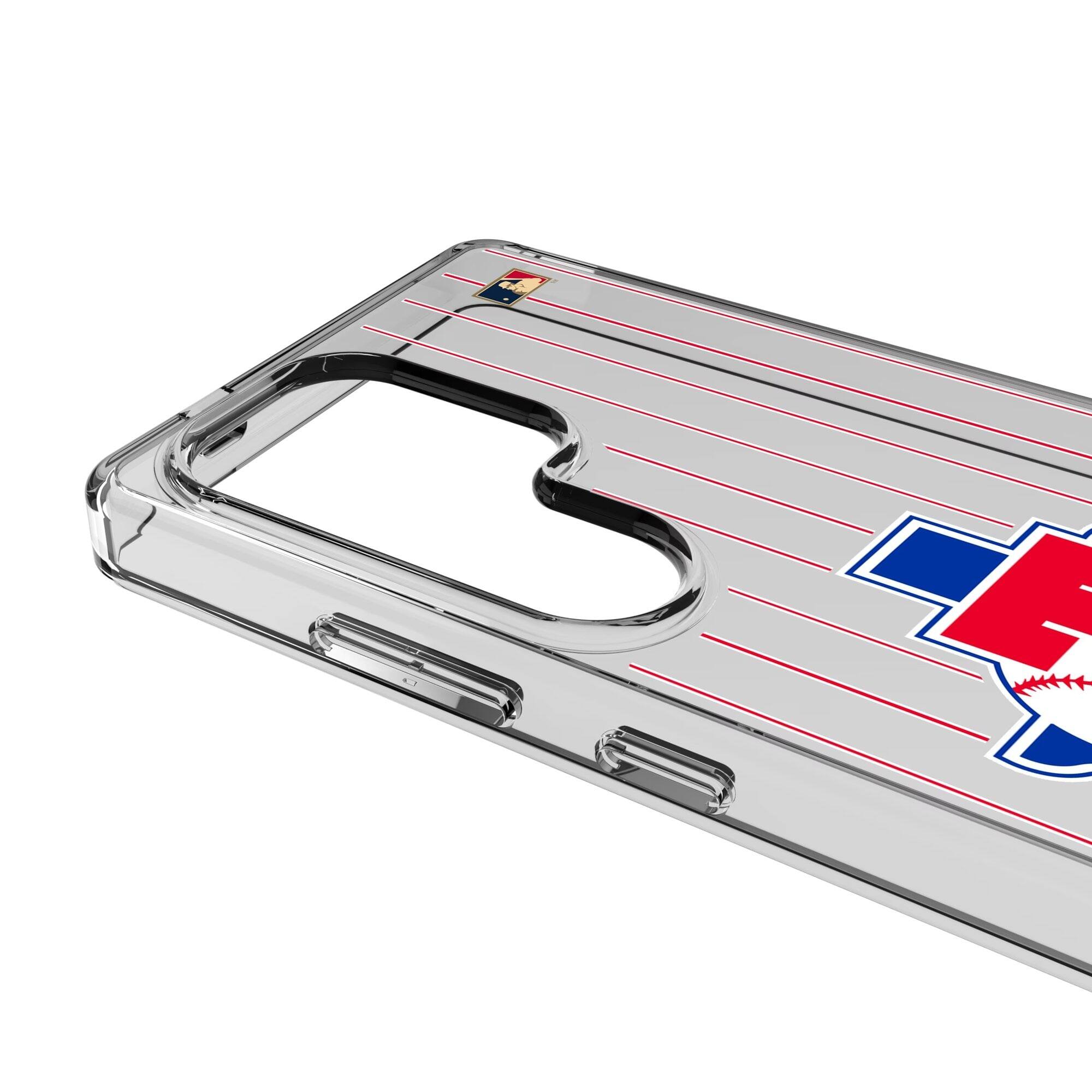 Alt View 2. Keyscaper - Texas Rangers Cooperstown Galaxy Clear Case - S23 - Multicolor.