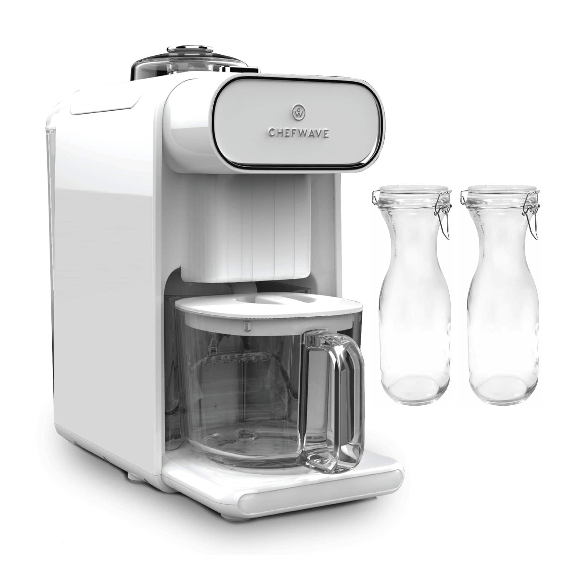 ChefWave - Milkmade Non-Dairy Milk Maker with Two Resealable Glass Storage Carafes - White