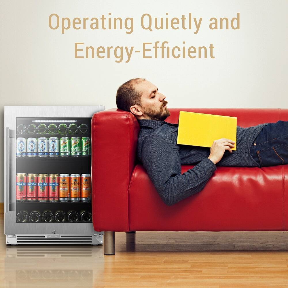 Alt View 18. LanboPro - 24 in. 112 Can 6 Bottle Storage Capacity Beverage Refrigerator with Ultra-Quiet Compressor and Digital Thermostat - Black.