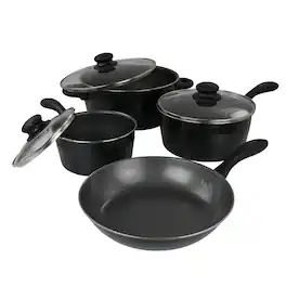 Gibson - Home Armada 7 Piece Carbon Steel Cookware Set - Black