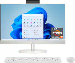 HP - 23.8" All-in-One 24-cr0190 FHD Touch AMD Ryzen 7 7730U 16GB 512GB W11H - White