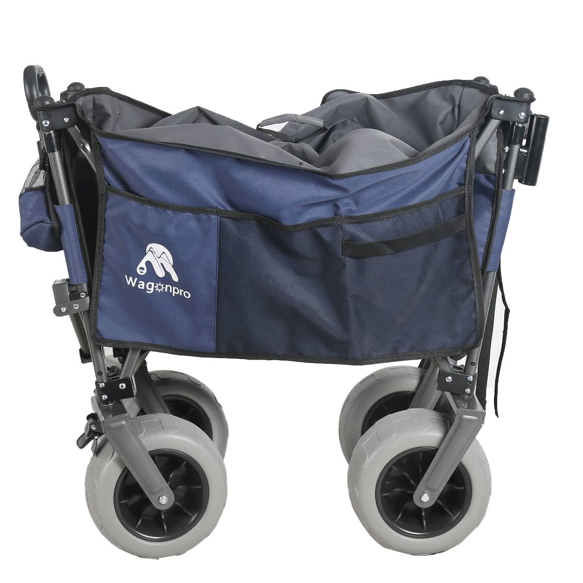 Alt View 3. Loheer - Loheer Folding Wagon Cart with All Terrain Beach Wheels and Adjustable Push Pull Handles.