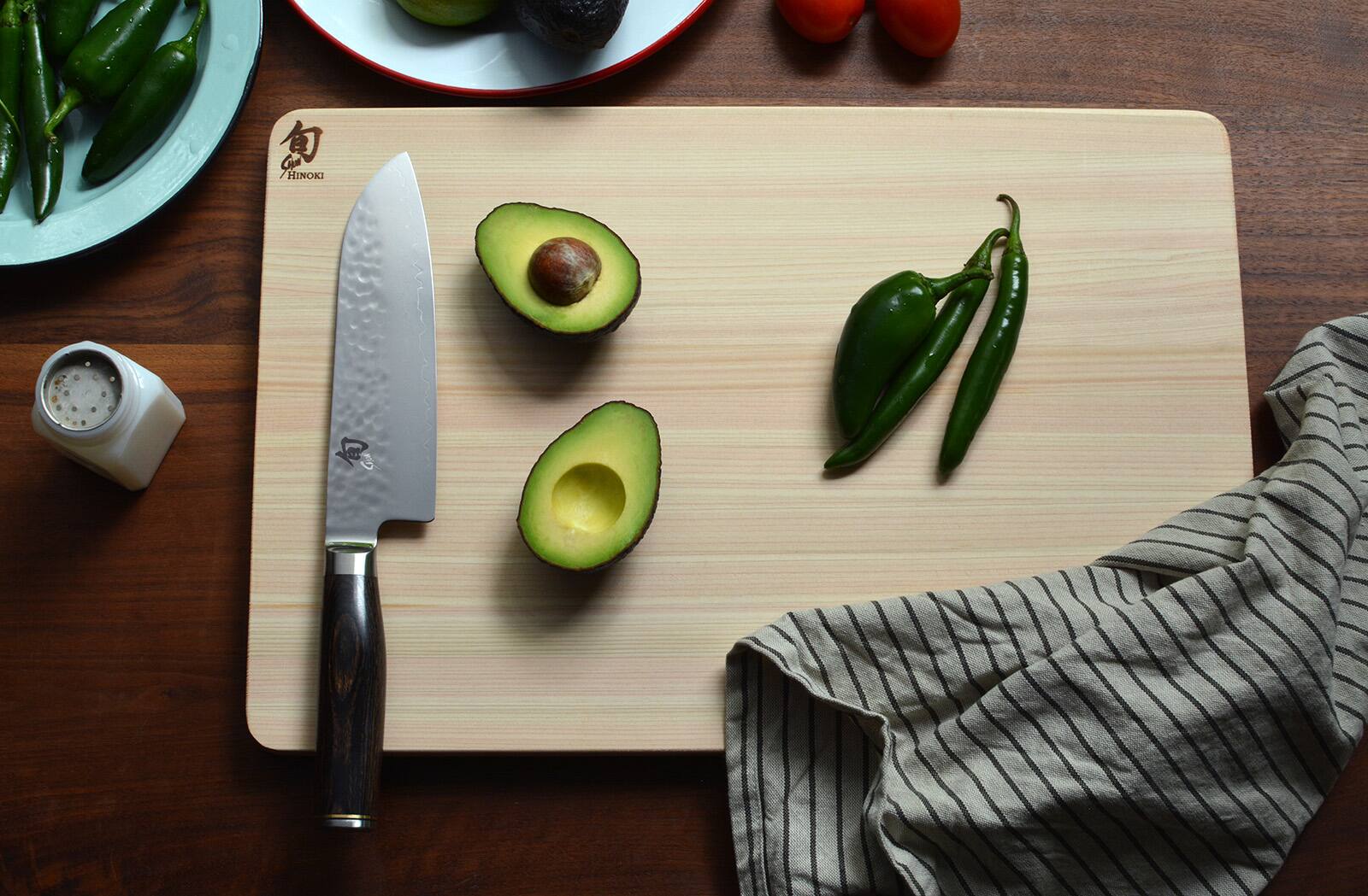 Alt View 5. Shun - Premier Santoku Knife, 7 Inch - Brown.