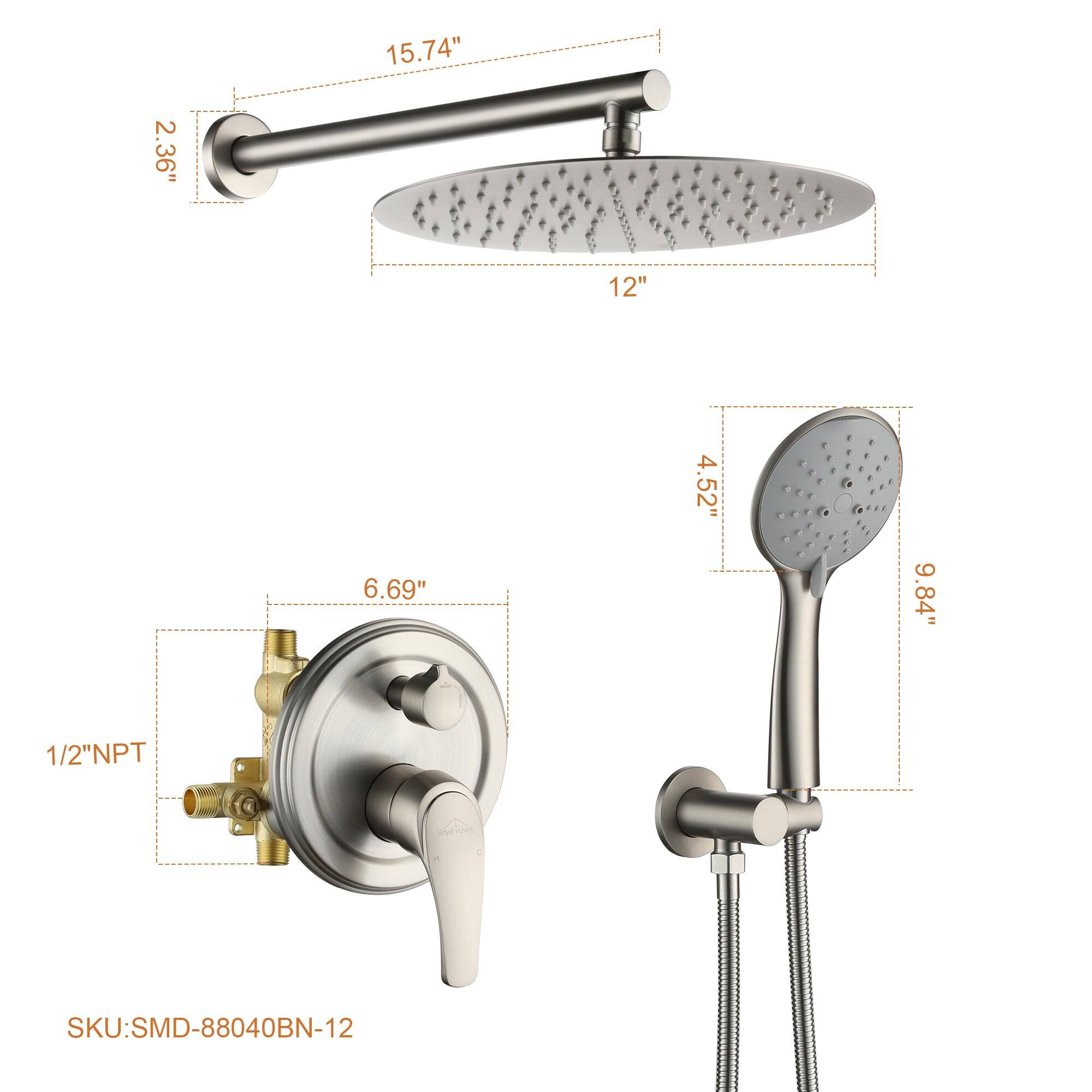15.74" 2.36" 12" 6.69" 4.52" - 9.84" 1/2"NPT SKU:SMD-88040BN-12