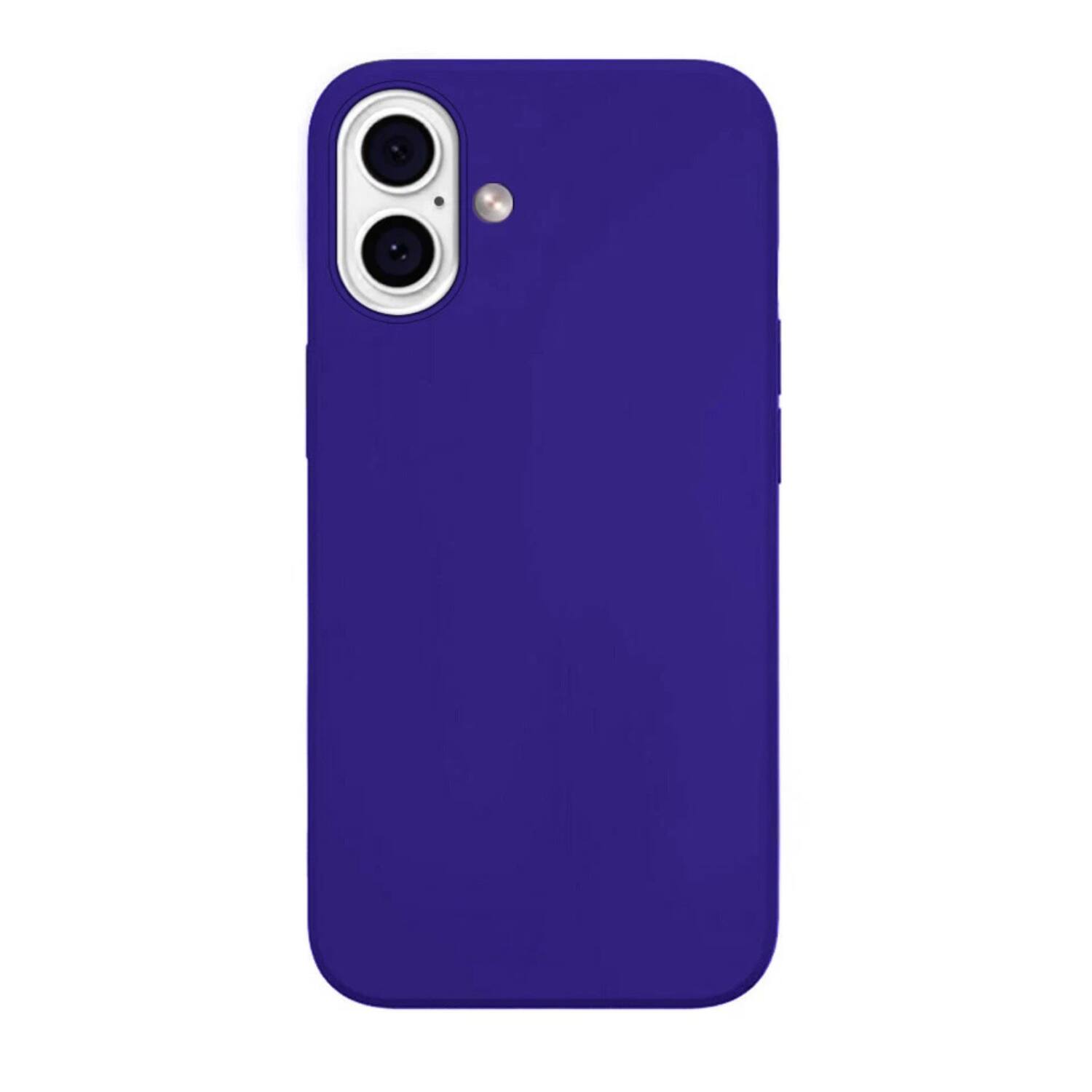 Angle. Home Collection - For Apple iPhone 16 Plus Case 6.7" Soft Liquid Silicone Shockproof Cover +Screen - Purple.