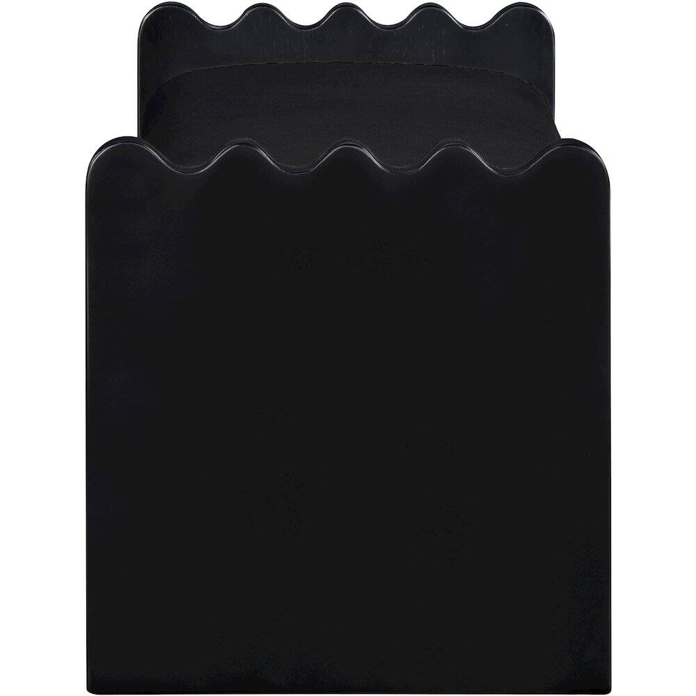Alt View 3. Meridian Furniture - Sonia Black Velour Fur Fabric Bench - Black.