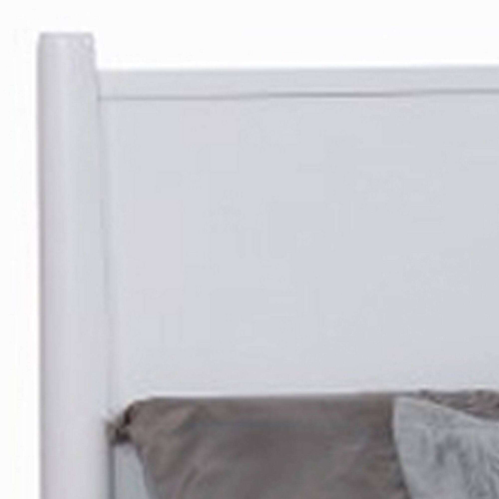 Alt View 2. Manhattan Lane - Wooden Eastern King Size Bed with Panel Headboard, White - White.
