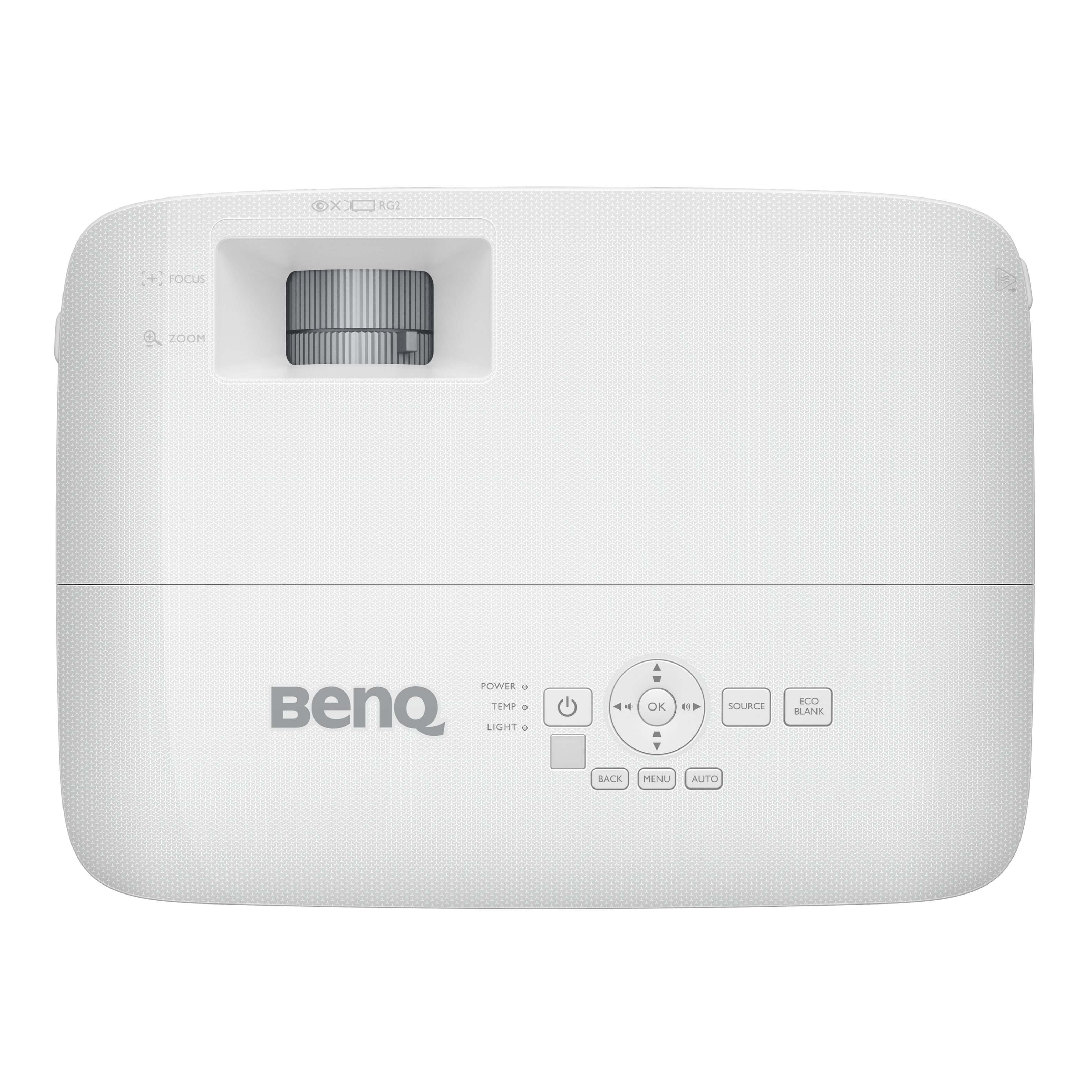 Ox RO2 + FOCUS ZOOM POWER + TEMP - BenQ LIGHT 2 - OK EI> SOURCE ECO BLANK BACK MENU AUTO