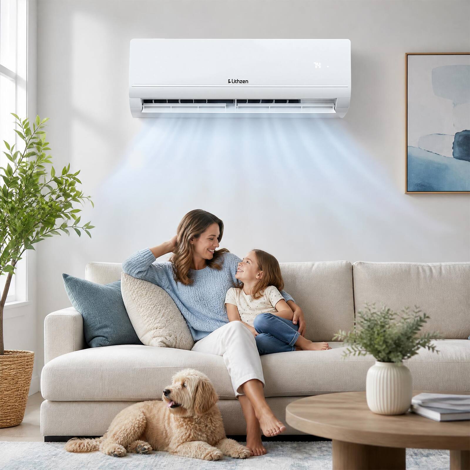 Alt View 1. Costway - Lithzen 18000 BTU Mini Split AC/Heating System, 17 SEER2 208/230V, 1.5 Ton Heat Pump - White.