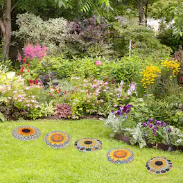 Oumilen - 3-Pack Sunflower Design Decorative Stepping Stones