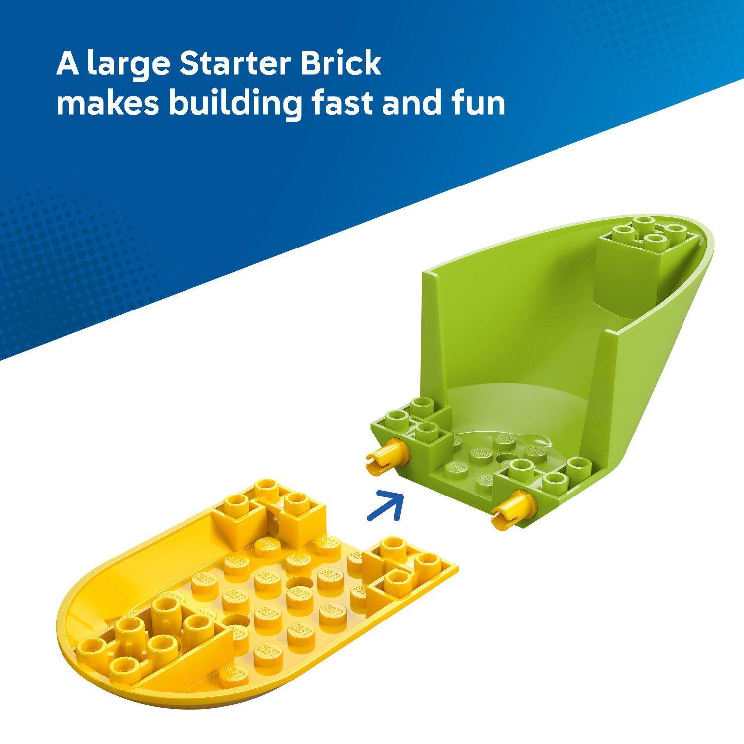 A large Starter Brick makes building fast and fun