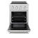 Angle. ZLINE - 24 in. 3.2 cu. ft. Paramount Freestanding Induction Range with 3 Burners and Electric Oven in Satin Steel w/ White Door - White Matte.