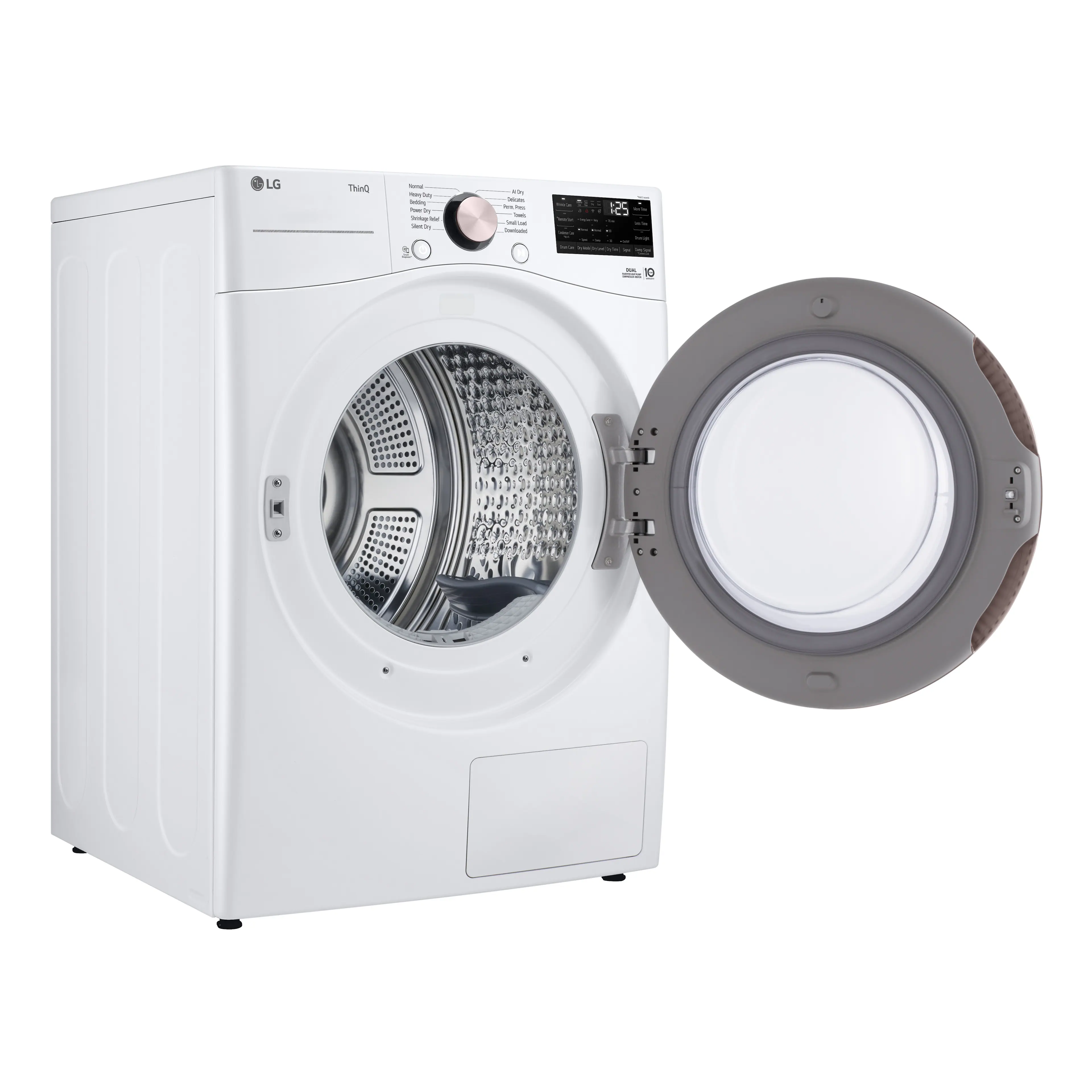 Alt View 8. LG - 7.8 Cu. Ft. Stackable Smart Electric Dryer with Dual Inverter HeatPump Technology - White.