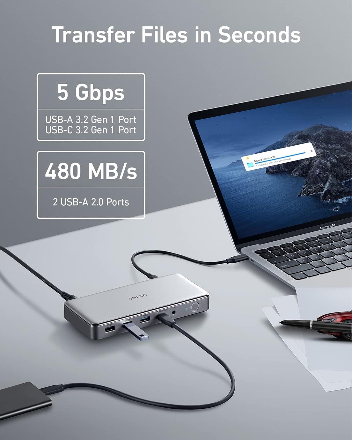 Anker 10 in 1 USB C Docking Station, Displaylink Docking Station