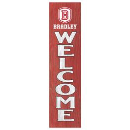 Jardine - Bradley Braves 12'' x 48'' Welcome Outdoor Leaner - Red
