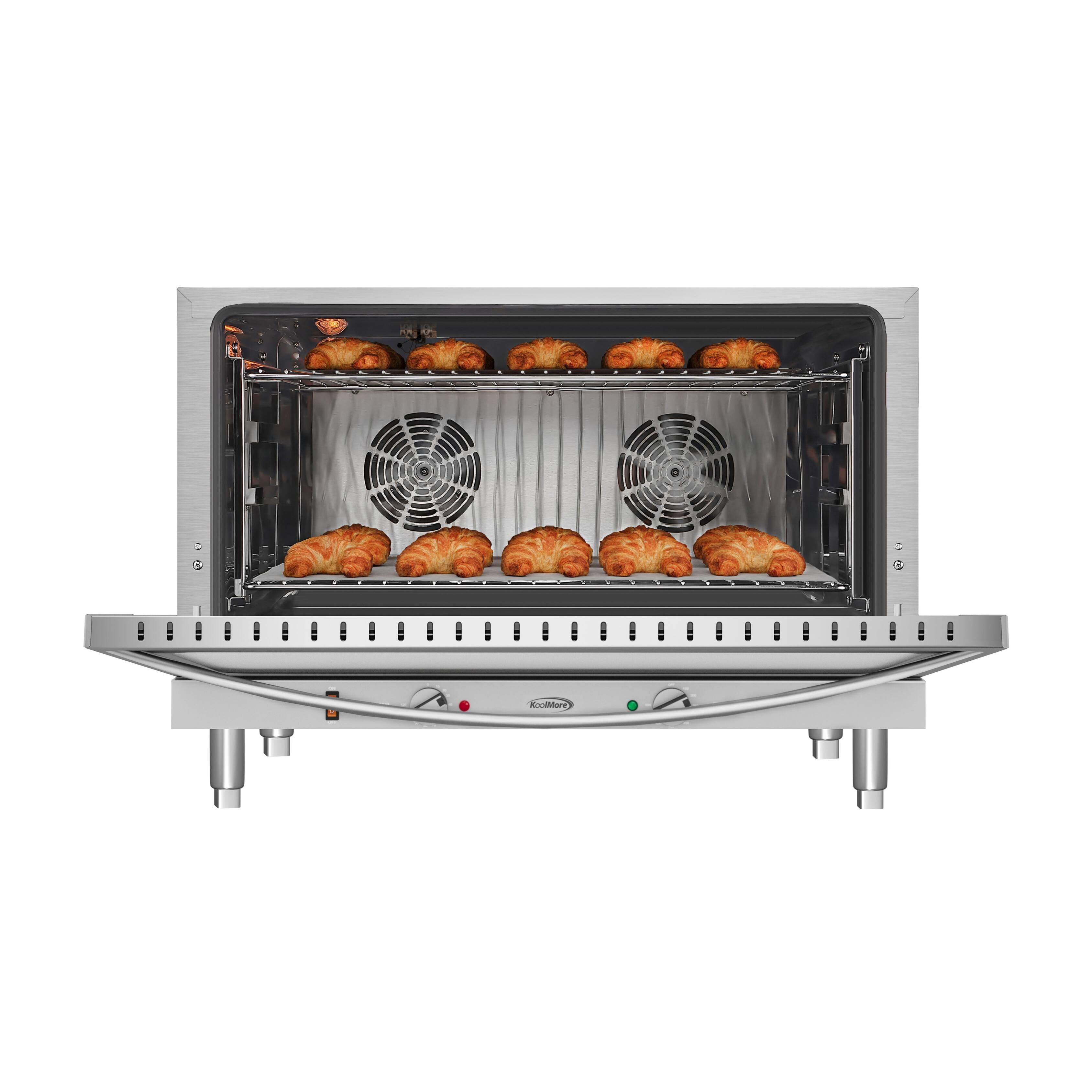 Angle. Koolmore - Countertop Convection Oven, Holds Full Size Pans, 4 Racks and 3500W of Power, 240V in Stainless-Steel (KM-CTCO-44) - Stainless Steel.