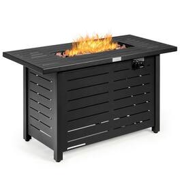 SlickBlue - 60,000 BTU Rectangular Fire Pit Table – Portable LP Gas Propane, Color - Brown