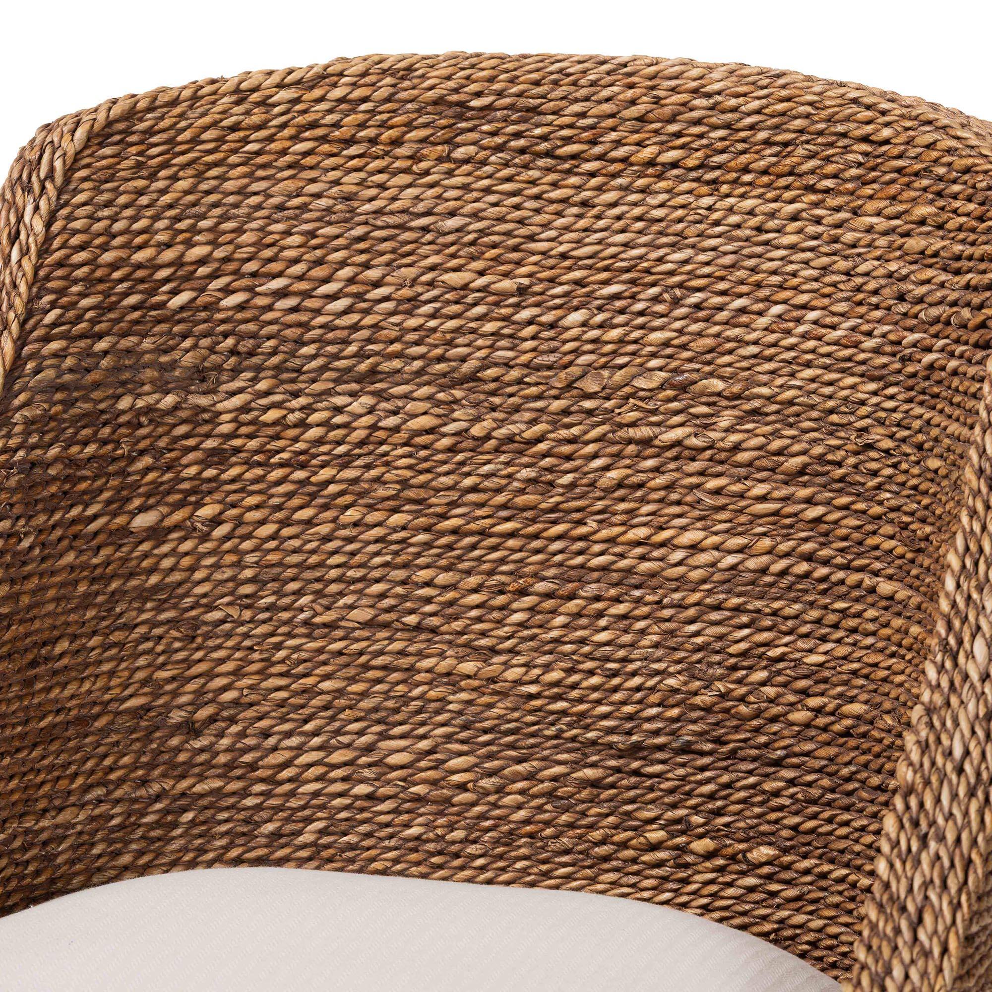 Alt View 1. bali & pari - Jasper Seagrass Dining Chair with Mahogany Wood Frame - Accent Chair with Woven Wingback and Cushioned Seat - Brown Wash.