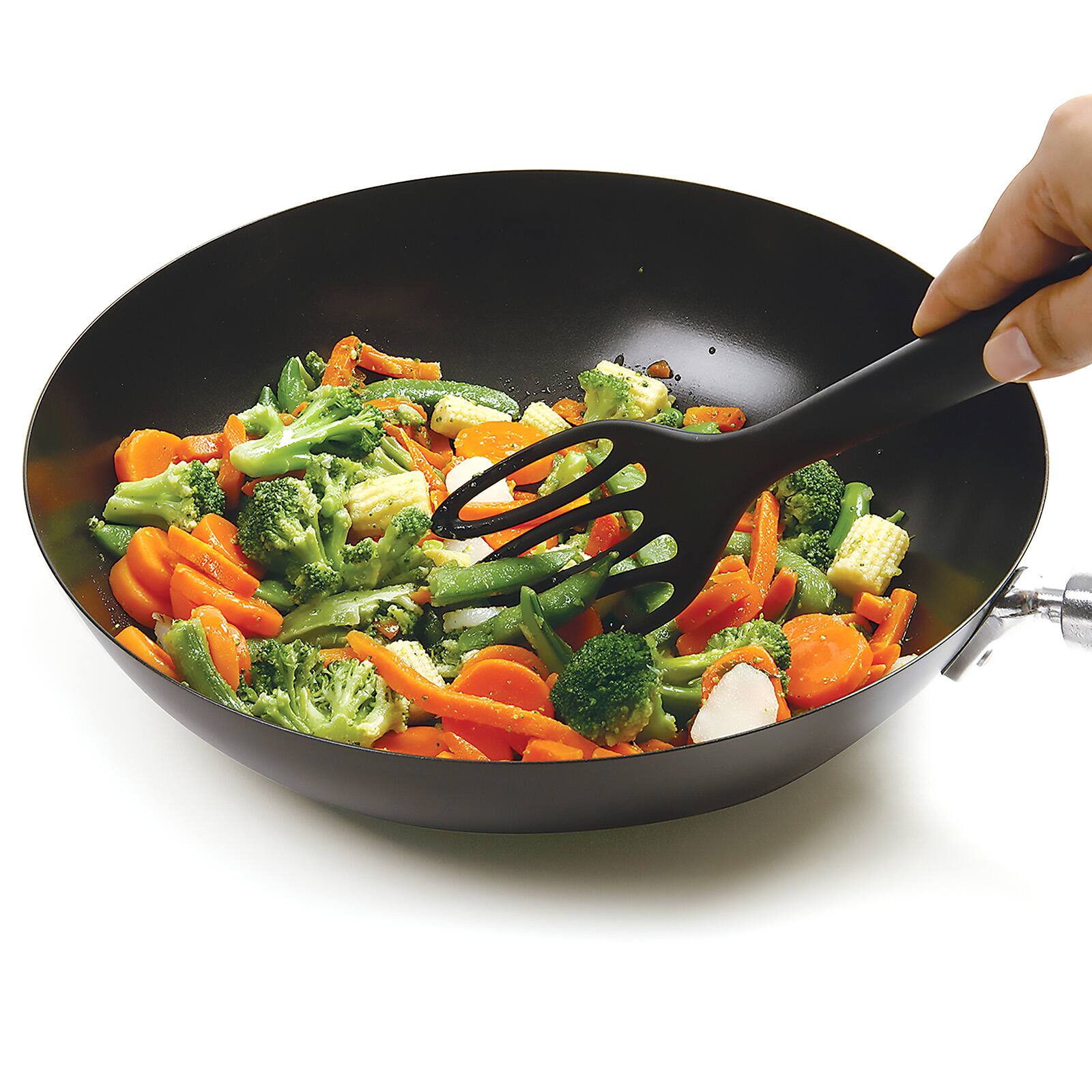 Alt View 4. Norpro - Grip-EZ Jumbo Fiskie Fork and Whisk Combo Kitchen Tool, Black - Black.