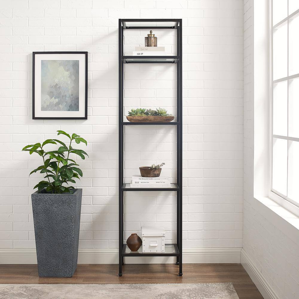 Alt View 2. Crosley Furniture - Aimee Narrow Etagere Bookcase - Oil Rubbed Bronze.