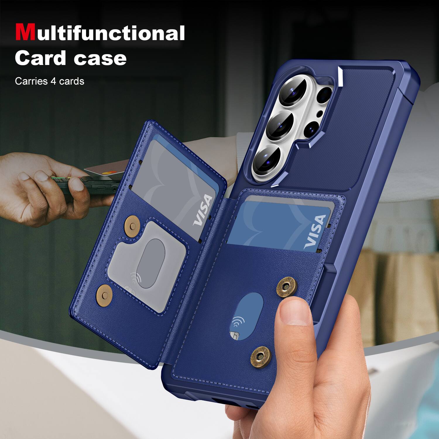 Multifunctional Card case  
Carries 4 cards