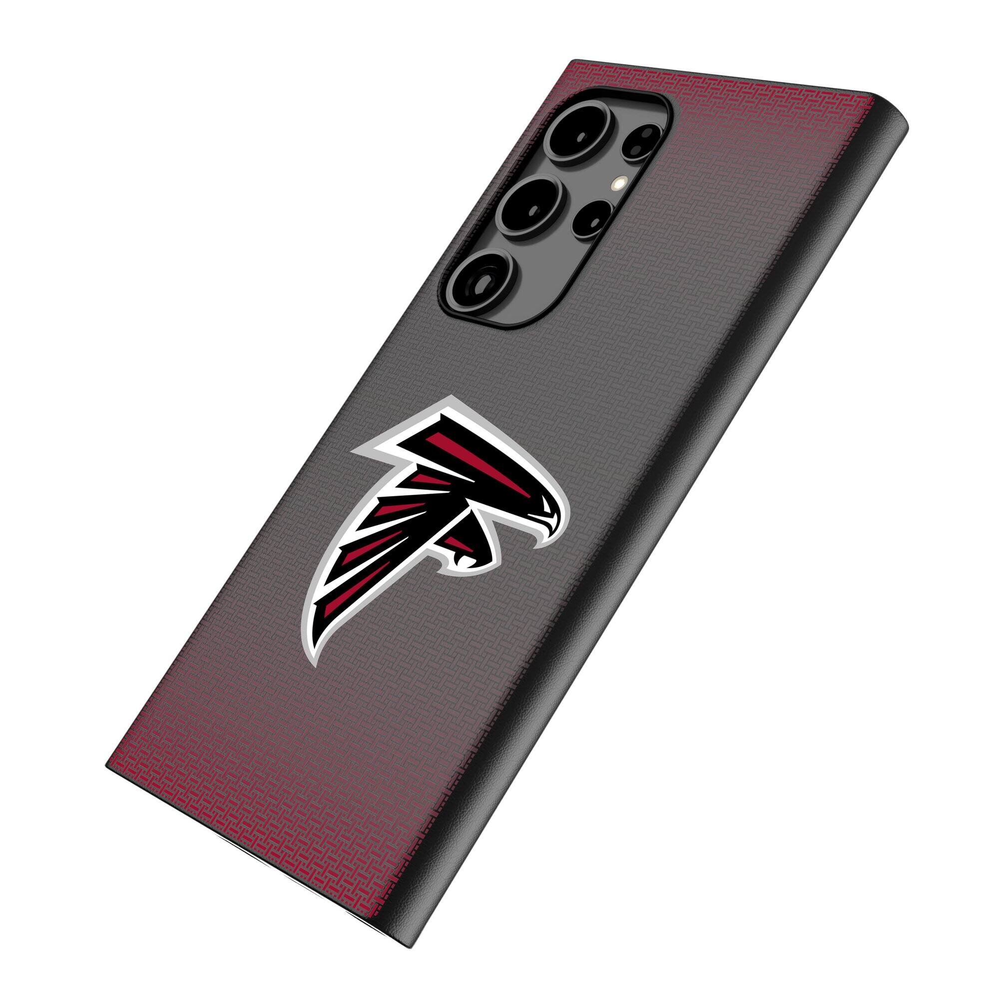 Alt View 1. Keyscaper - Atlanta Falcons Linen Galaxy Magnetic Bump Case - S25 Ultra - Black.