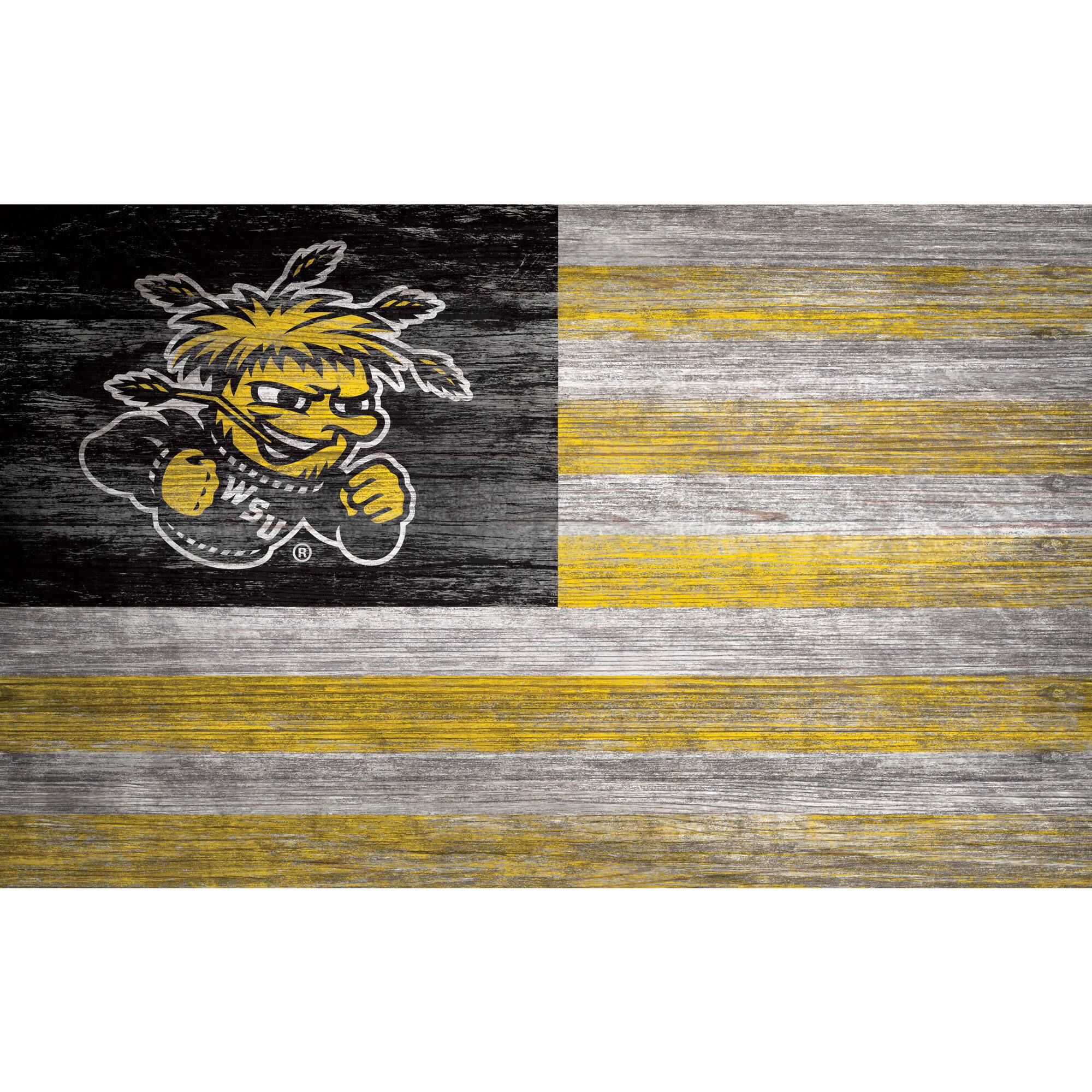 Wichita State Shockers 11'' x 19'' Distressed Flag Sign