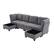 Angle. Kadyn - U-Shaped 6-Seat Sectional, Convertible Modular Design with Chaise and Storage Ottoman, Gray - Gray.