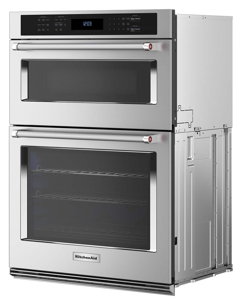 Alt View 2. KitchenAid - 27" Built-In Electric Convection Double Wall Combination with Microwave and Air Fry Mode - Stainless Steel.