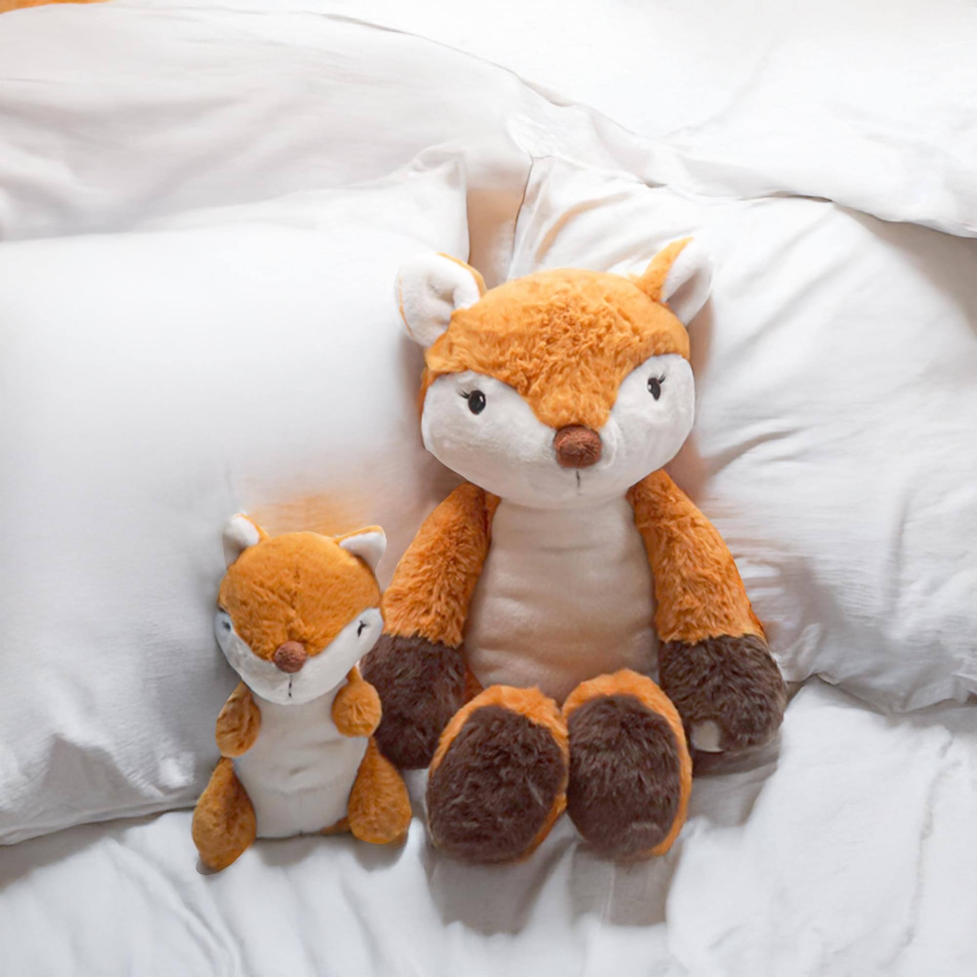 Alt View 10. TriAction Toys - Snooze Monsters Interactive Bedtime Plush Set | Fox With Baby - Brown.