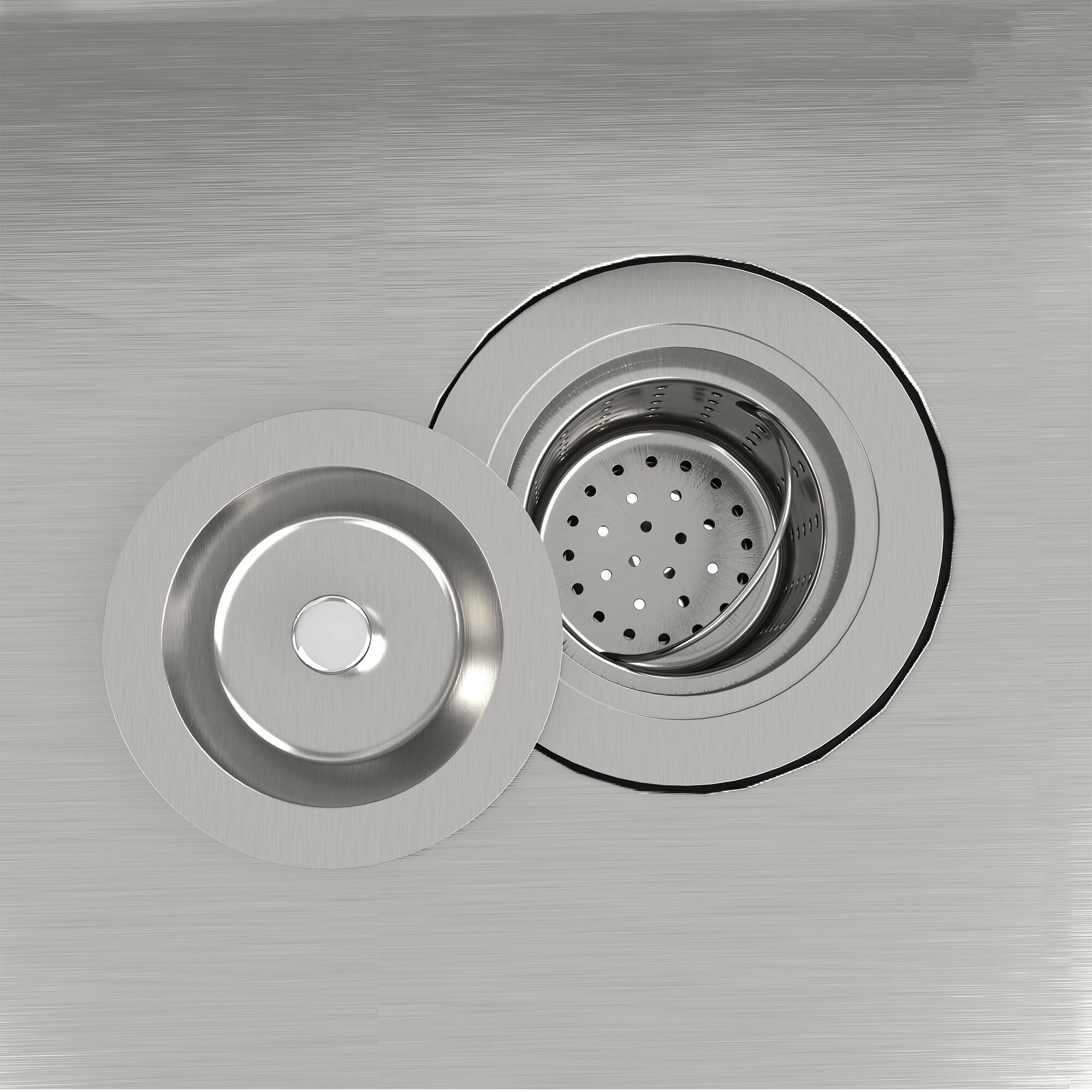 Alt View 9. Boyel Living - 33 in. Drop-In Double Bowl 18-Gauge Stainless Steel Kitchen Sink with Bottom Grids and Strainer Basket and Drain Cap - Silver.