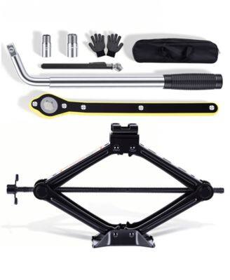 Alt View 4. Sugift - 2-Ton Scissor Jack Tire Changing Kit with Lug Wrench for Car SUV MPV 4409 lbs - Black.