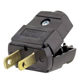 Leviton - 101-2EP EB Polarized Straight Blade Plug 15A 125V - Black