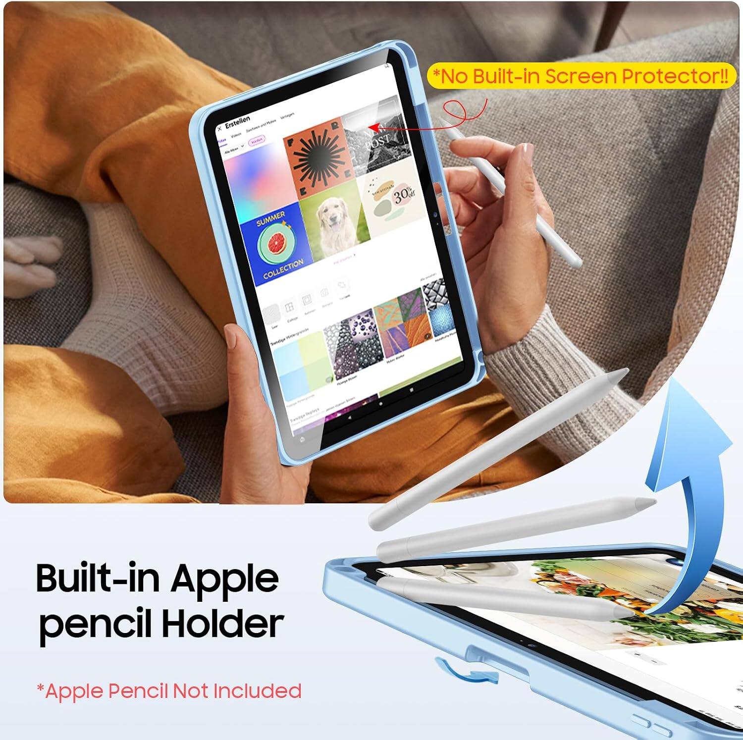*No Built-in Screen Protector!!  
Enstellion OST E SUMMER 30g COLLECTION Built-in Apple pencil Holder  
*Apple Pencil Not Included