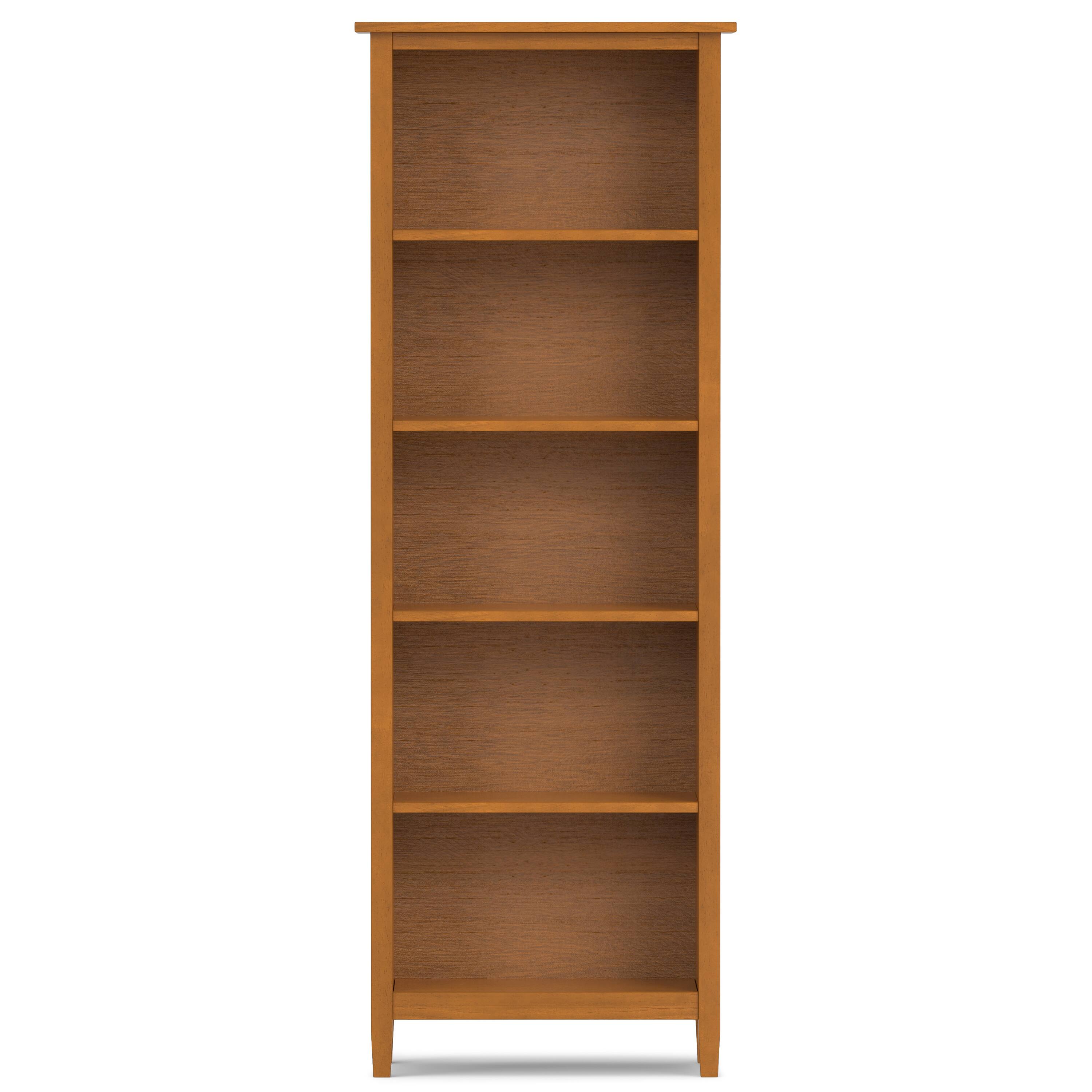 Alt View 2. Simpli Home - Warm Shaker 48 inch Desk and 26 inch Bookcase - Light Golden Brown.