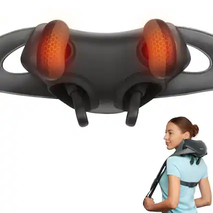 Front. DORLUKFU - Cordless Neck Massager for Pain Relief Deep Tissue, Shiatsu Shoulder Massager with Heat, Massage Tools for Back,.