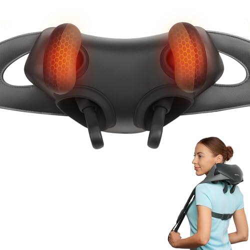 Front. DORLUKFU - Cordless Neck Massager for Pain Relief Deep Tissue, Shiatsu Shoulder Massager with Heat, Massage Tools for Back,.